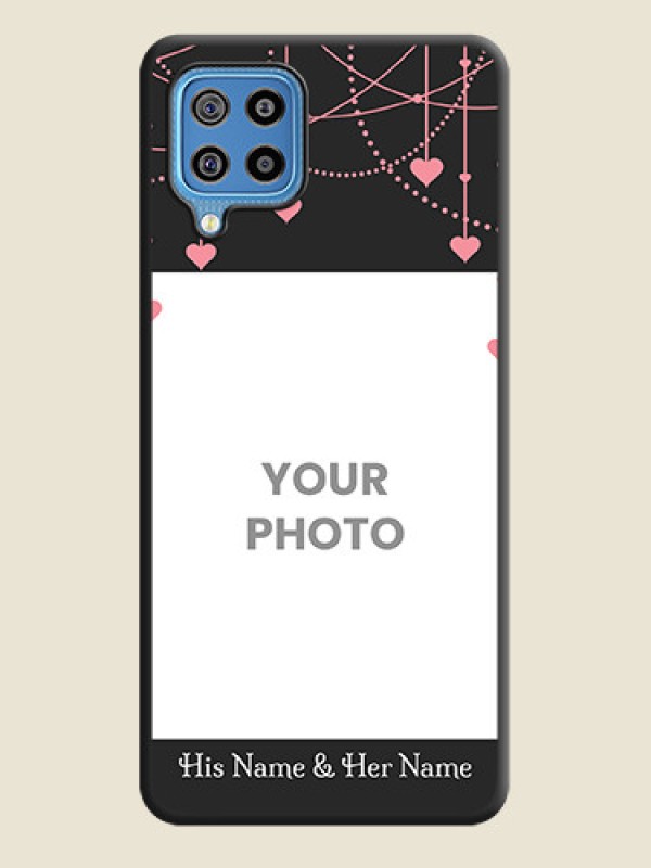 Custom Pink Love Hangings with Text on Space Black Custom Soft Matte Back Cover - Galaxy F22 - alternate view