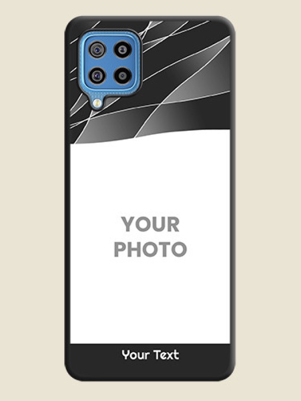 Custom Mixed Wave Lines on Photo on Space Black Soft Matte Mobile Cover - Galaxy F22 - alternate view