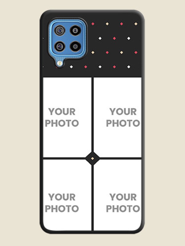 Custom Multicolor Dotted Pattern with 4 Image Holder on Space Black Custom Soft Matte Phone Cases - Galaxy F22 - alternate view