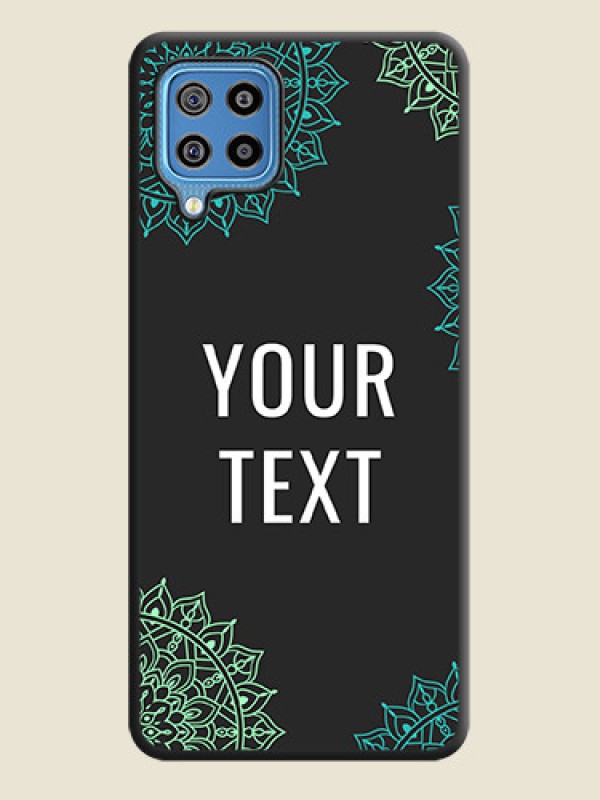 Custom Your Name with Floral Design on Space Black Custom Soft Matte Back Cover - Galaxy F22 - alternate view