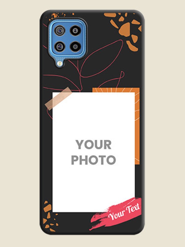 Custom Orange Photo Frame on Space Black Custom Soft Matte Phone Back Cover - Galaxy F22 - alternate view