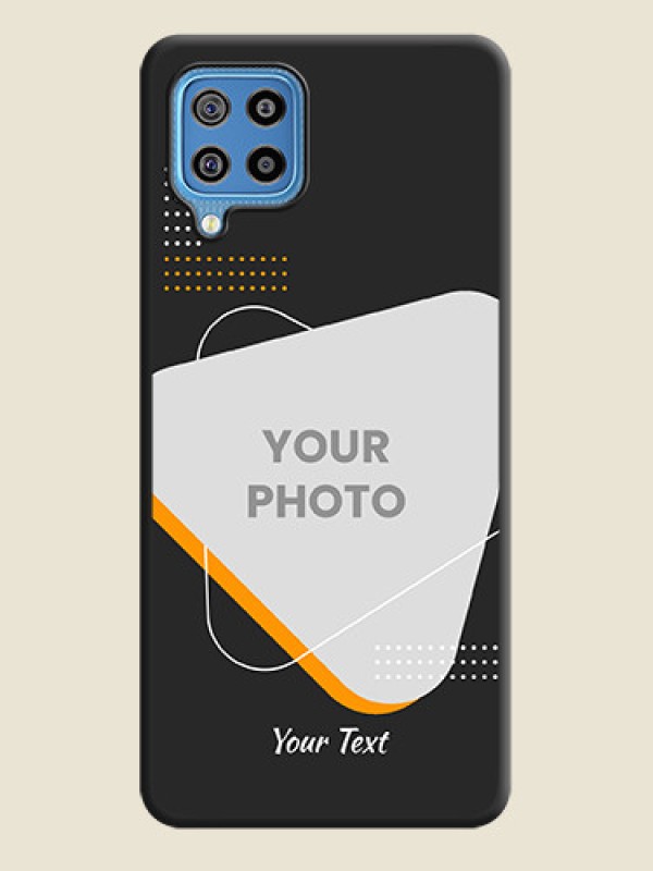 Custom Yellow Triangle on Photo on Space Black Soft Matte Phone Cover - Galaxy F22 - alternate view