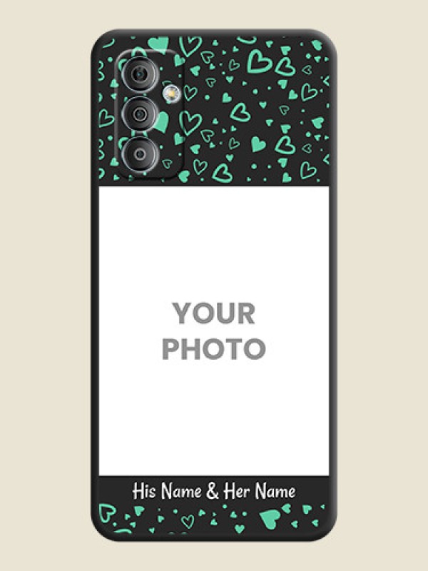 Custom Sea Green Indefinite Love Pattern on Photo on Space Black Soft Matte Mobile Cover - Galaxy F23 - alternate view