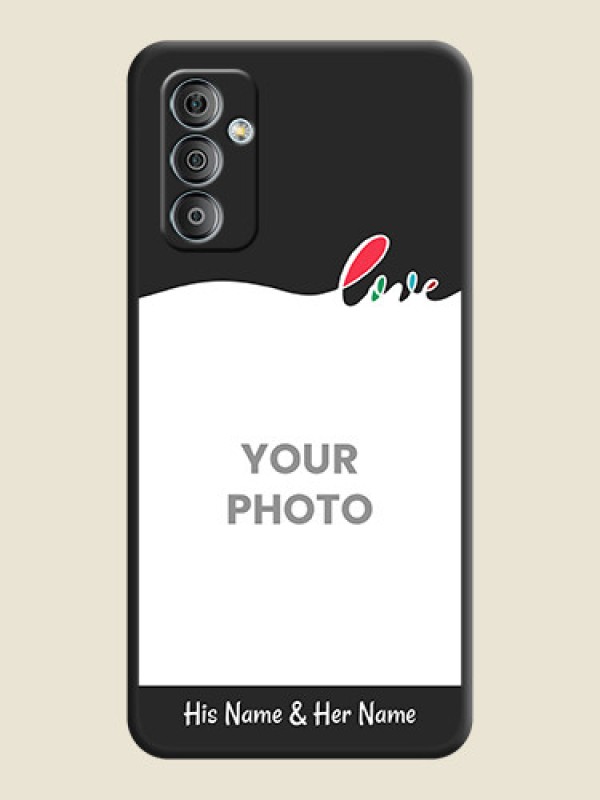 Custom Fall in Love Pattern with Picture on Photo on Space Black Soft Matte Mobile Case - Galaxy F23 - alternate view