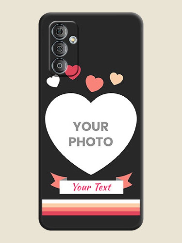 Custom Love Shaped Photo with Colorful Stripes on Personalised Space Black Soft Matte Cases - Galaxy F23 - alternate view