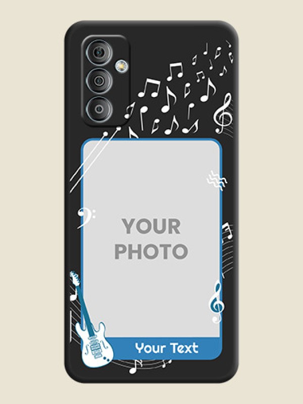 Custom Musical Theme Design with Text on Photo on Space Black Soft Matte Mobile Case - Galaxy F23 - alternate view