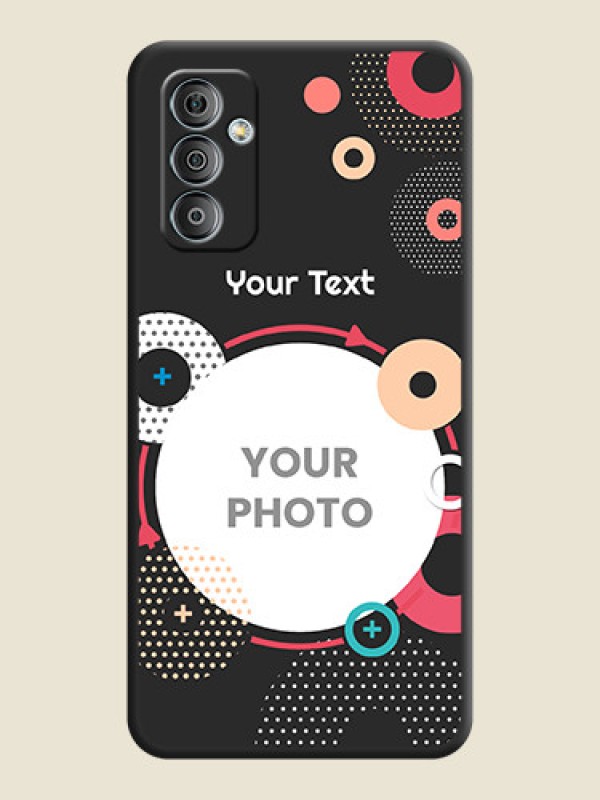 Custom Multicoloured Round Image on Personalised Space Black Soft Matte Cases - Galaxy F23 - alternate view