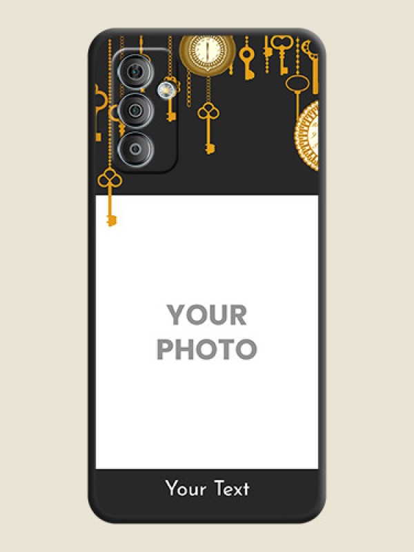 Custom Decorative Design with Text on Space Black Custom Soft Matte Back Cover - Galaxy F23 - alternate view