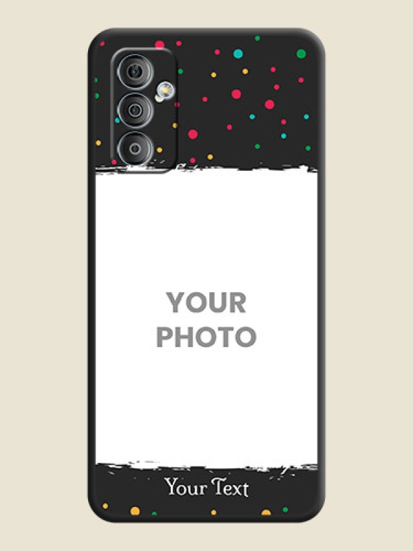 Custom Multicolor Dotted Pattern with Text on Space Black Custom Soft Matte Phone Back Cover - Galaxy F23 - alternate view