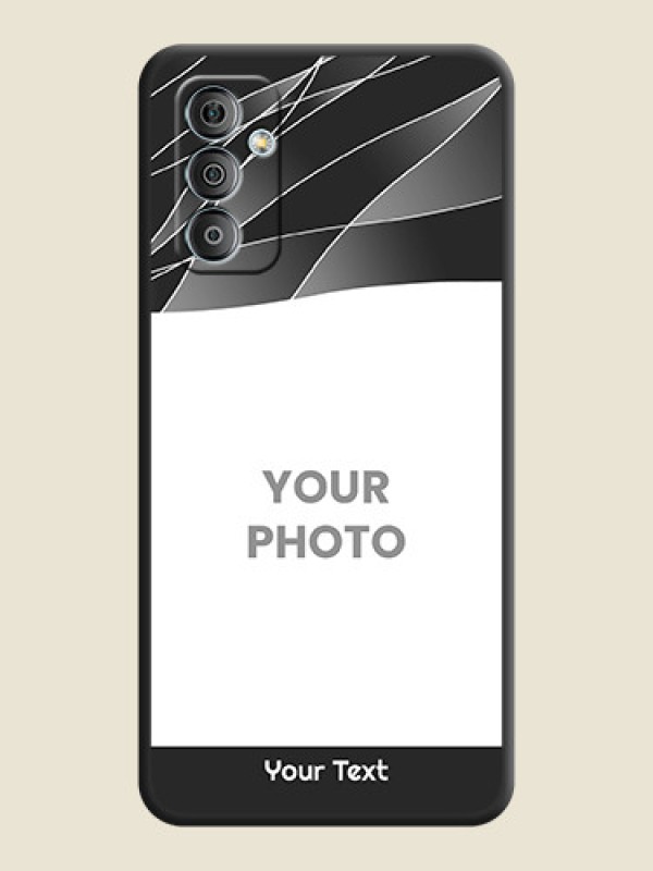 Custom Mixed Wave Lines on Photo on Space Black Soft Matte Mobile Cover - Galaxy F23 - alternate view