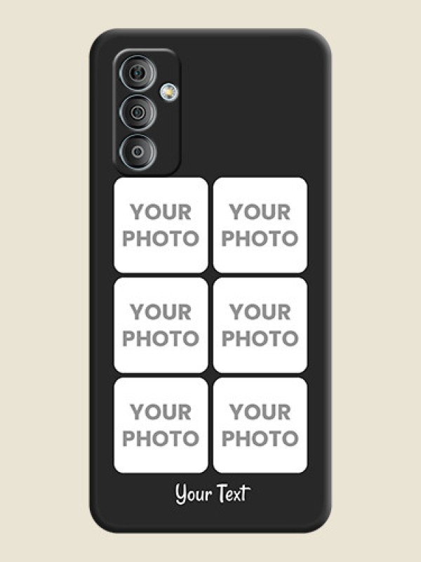 Custom Floral Art with 6 Image Holder on Photo on Space Black Soft Matte Mobile Case - Galaxy F23 - alternate view