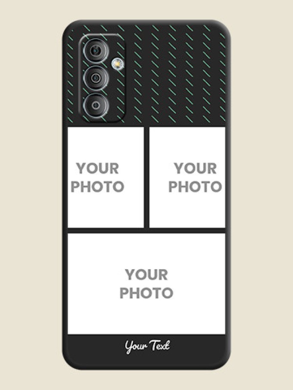Custom Cross Dotted Pattern with 2 Image Holder  on Personalised Space Black Soft Matte Cases - Galaxy F23 - alternate view