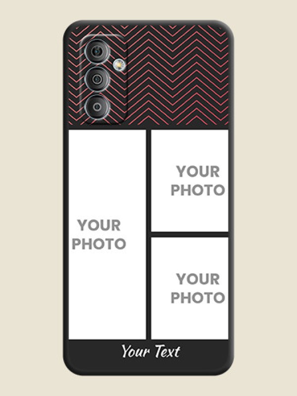 Custom Wave Pattern with 3 Image Holder on Space Black Custom Soft Matte Back Cover - Galaxy F23 - alternate view