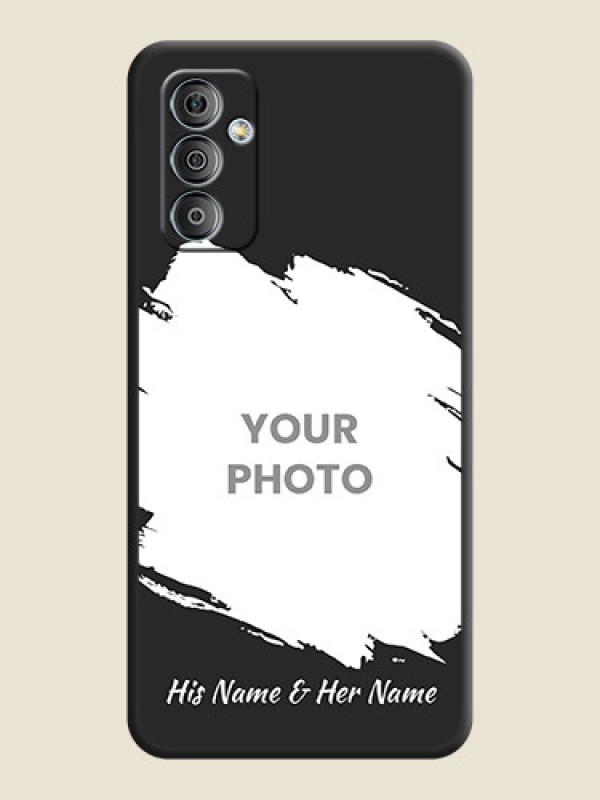 Custom Grunge Brush Strokes on Photo on Space Black Soft Matte Back Cover - Galaxy F23 - alternate view