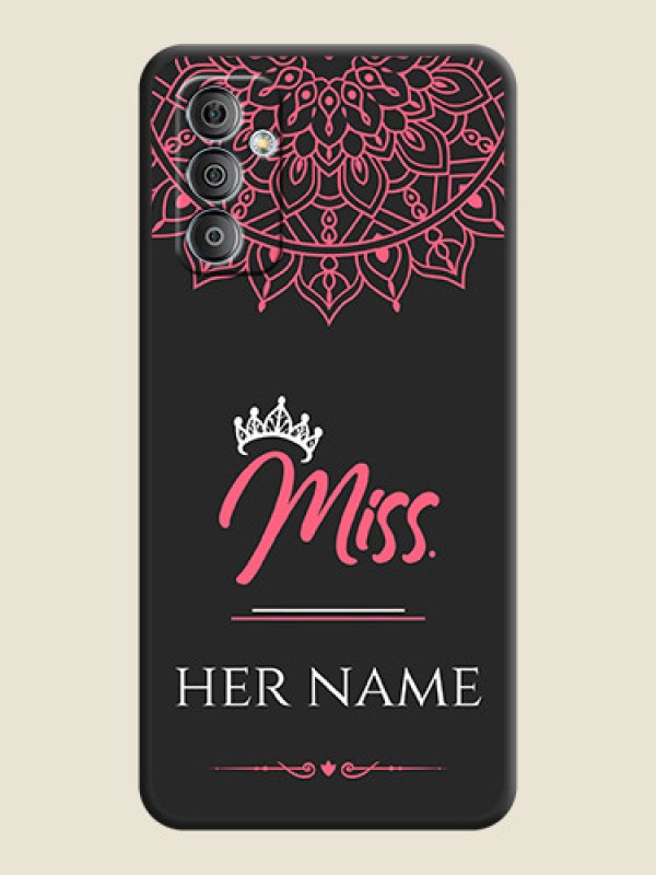 Custom Mrs Name with Floral Design on Space Black Personalized Soft Matte Phone Covers - Galaxy F23 - alternate view