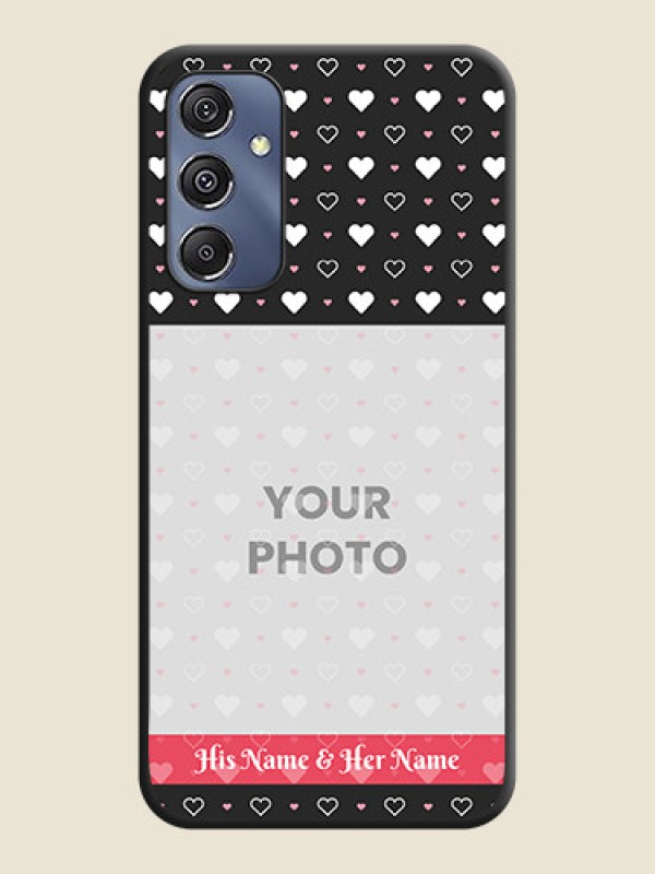 Custom White Color Love Symbols with Text Design - Photo on Space Black Soft Matte Phone Cover - Galaxy F34 5G - alternate view