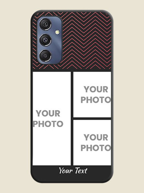 Custom Wave Pattern with 3 Image Holder on Space Black Custom Soft Matte Back Cover - Galaxy F34 5G - alternate view