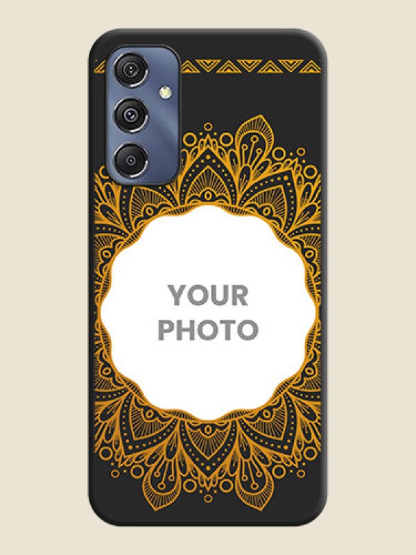 Custom Round Image with Floral Design - Photo on Space Black Soft Matte Mobile Cover - Galaxy F34 5G - alternate view