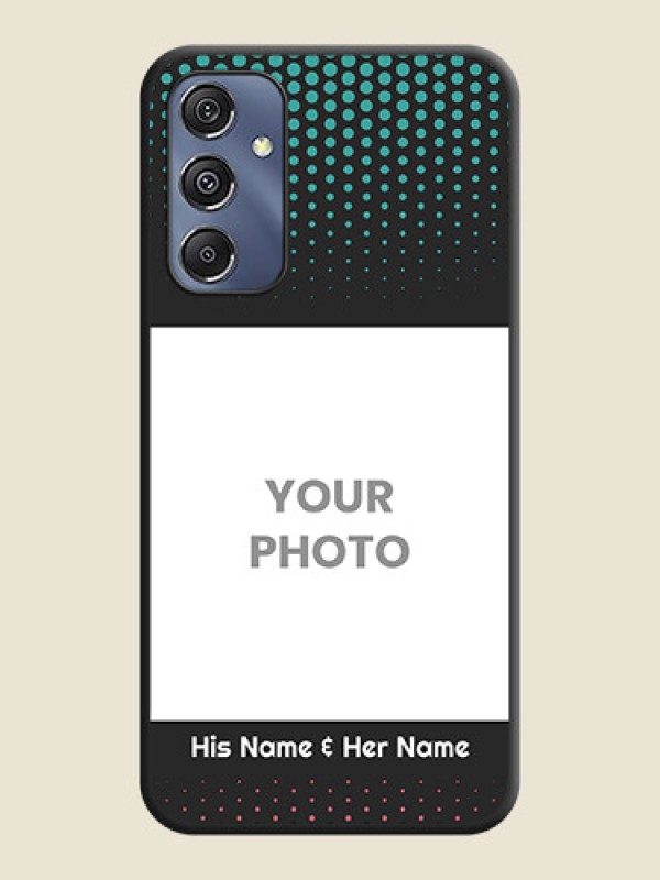Custom Faded Dots with Grunge Photo Frame and Text on Space Black Custom Soft Matte Phone Cases - Galaxy F34 5G - alternate view