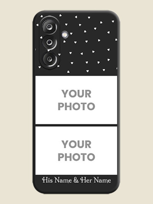 Custom Miniature Love Symbols with Name On Space Black Custom Soft Matte Mobile Back Cover - Samsung Galaxy F36 5G - alternate view