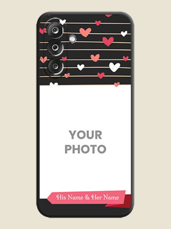 Custom Love Pattern with Name on Pink Ribbon on Photo On Space Black Custom Soft Matte Mobile Back Cover - Samsung Galaxy F36 5G - alternate view