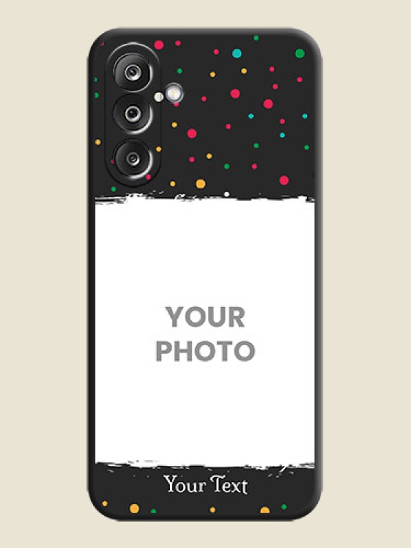 Custom Multicolor Dotted Pattern with Text On Space Black Custom Soft Matte Mobile Back Cover - Samsung Galaxy F36 5G - alternate view