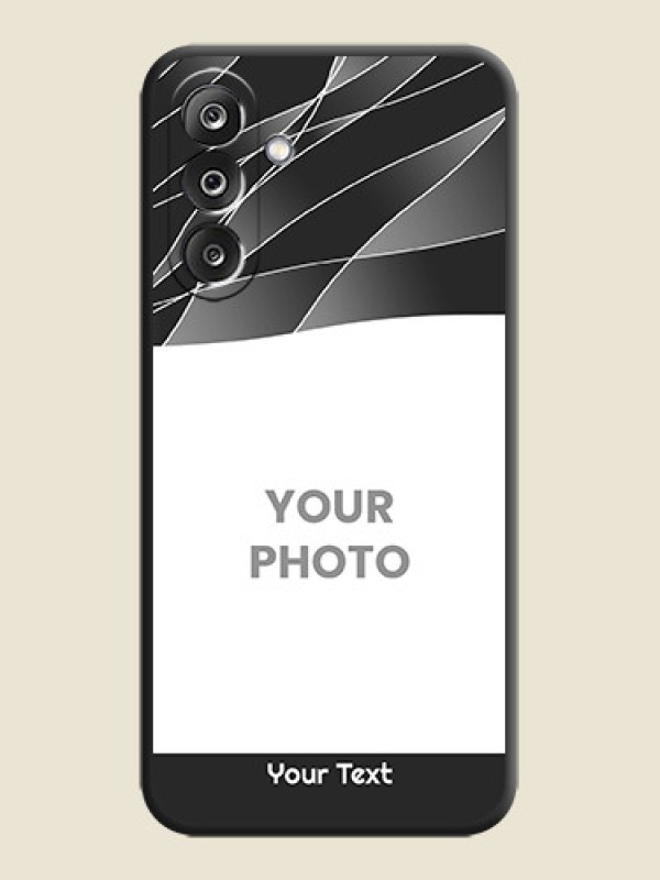 Custom Mixed Wave Lines on Photo On Space Black Custom Soft Matte Mobile Back Cover - Samsung Galaxy F36 5G - alternate view
