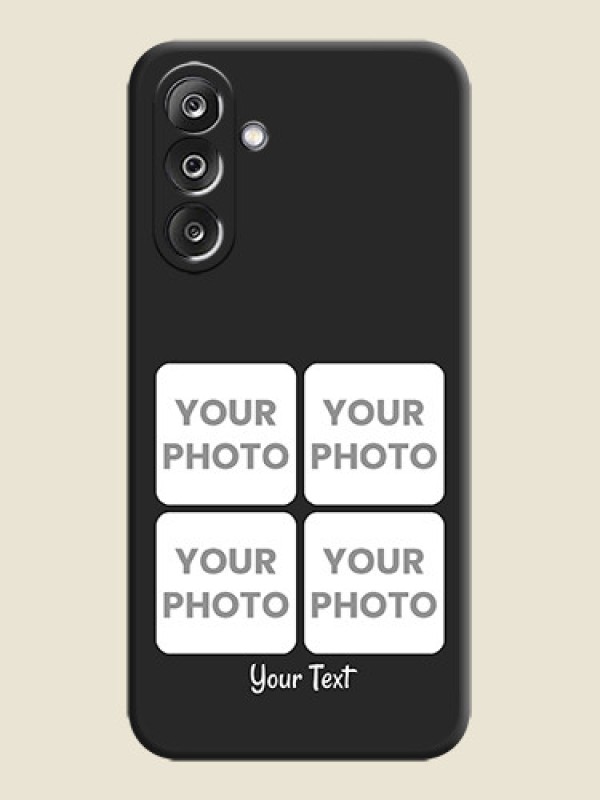 Custom Floral Art with 6 Image Holder on Photo On Space Black Custom Soft Matte Mobile Back Cover - Samsung Galaxy F36 5G - alternate view