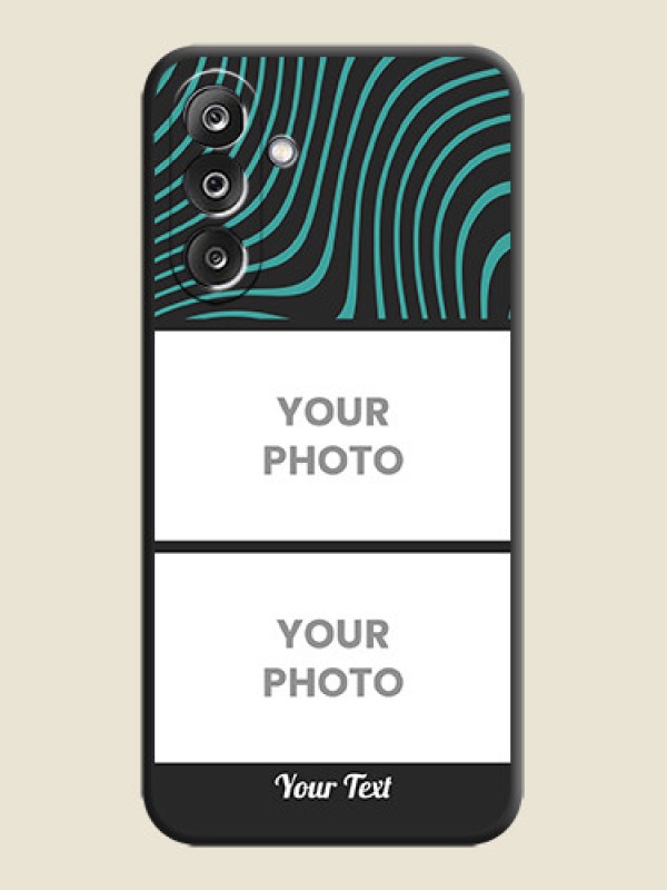 Custom Wave Pattern with 2 Image Holder On Space Black Custom Soft Matte Mobile Back Cover - Samsung Galaxy F36 5G - alternate view