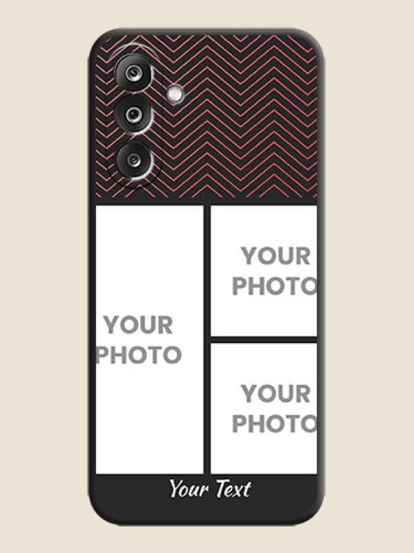 Custom Wave Pattern with 3 Image Holder On Space Black Custom Soft Matte Mobile Back Cover - Samsung Galaxy F36 5G - alternate view