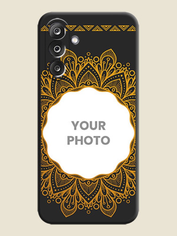 Custom Round Image with Floral Design On Space Black Custom Soft Matte Mobile Back Cover - Samsung Galaxy F36 5G - alternate view