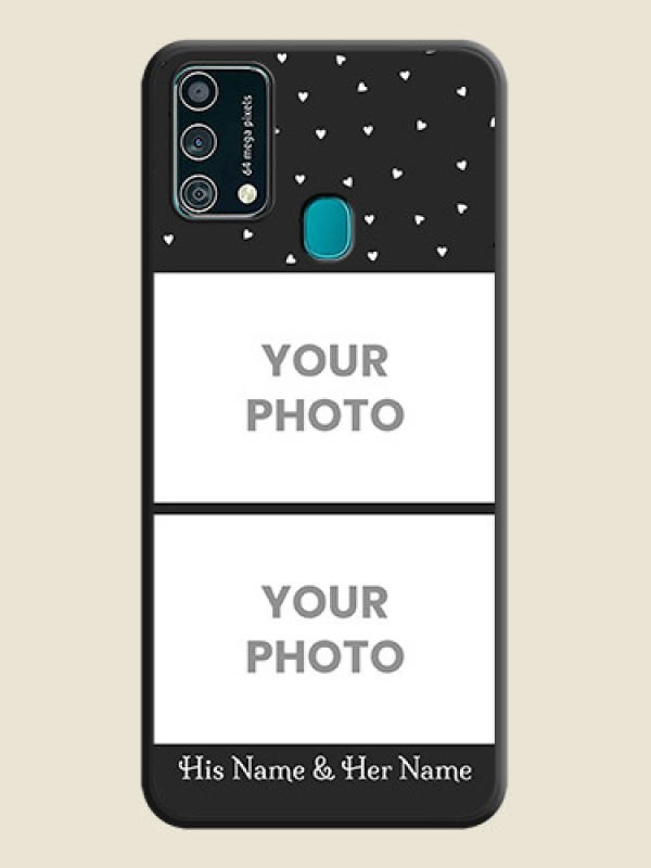 Custom Miniature Love Symbols with Name on Space Black Custom Soft Matte Back Cover - Galaxy F41 - alternate view