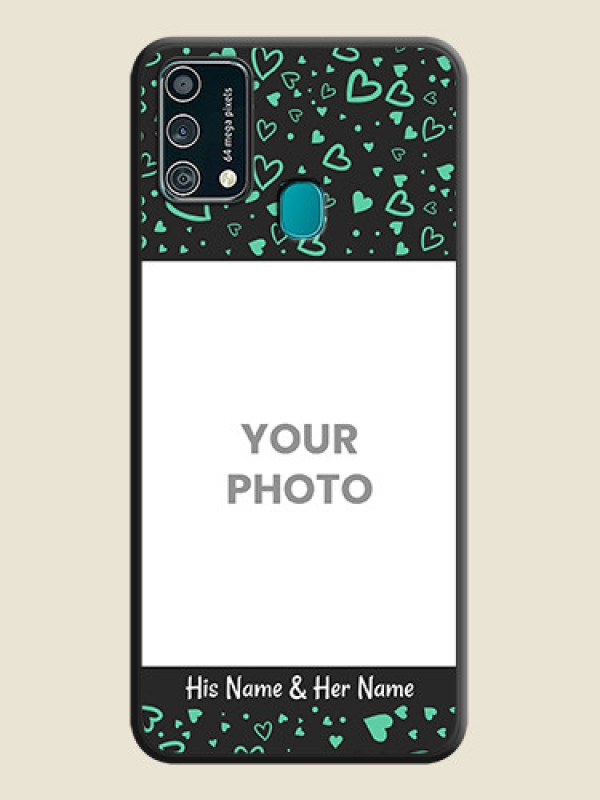 Custom Sea Green Indefinite Love Pattern on Photo on Space Black Soft Matte Mobile Cover - Galaxy F41 - alternate view