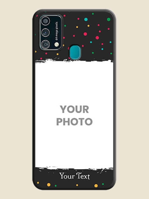 Custom Multicolor Dotted Pattern with Text on Space Black Custom Soft Matte Phone Back Cover - Galaxy F41 - alternate view