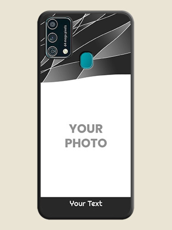 Custom Mixed Wave Lines on Photo on Space Black Soft Matte Mobile Cover - Galaxy F41 - alternate view