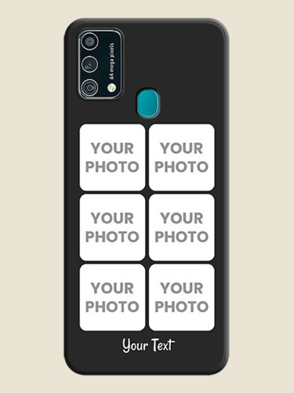 Custom Floral Art with 6 Image Holder on Photo on Space Black Soft Matte Mobile Case - Galaxy F41 - alternate view