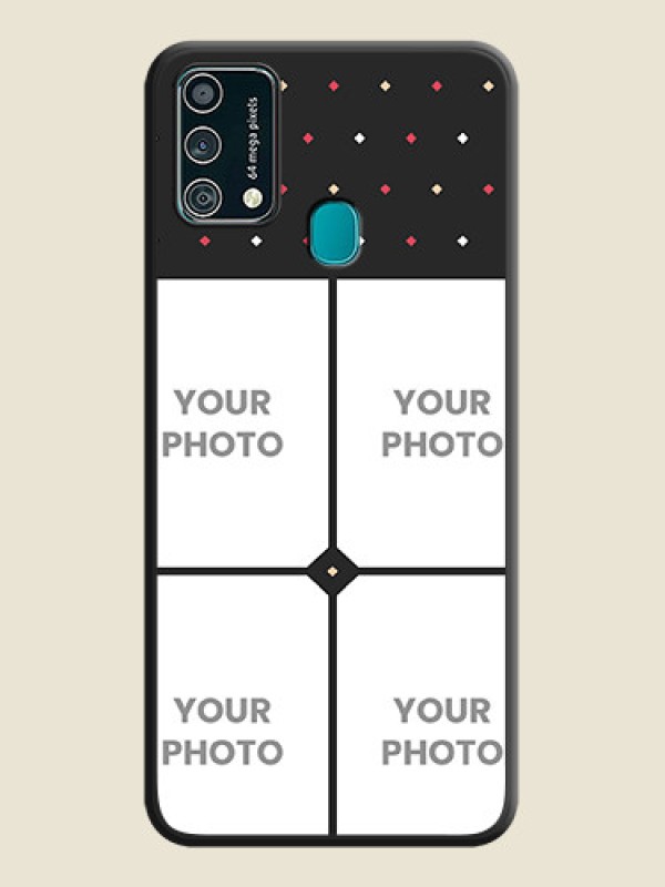Custom Multicolor Dotted Pattern with 4 Image Holder on Space Black Custom Soft Matte Phone Cases - Galaxy F41 - alternate view