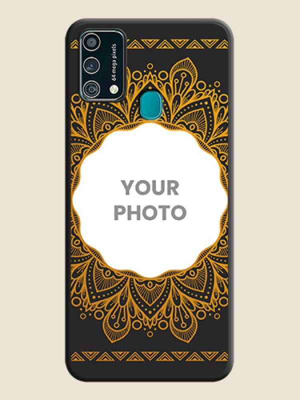 Custom Round Image with Floral Design on Photo on Space Black Soft Matte Mobile Cover - Galaxy F41 - alternate view