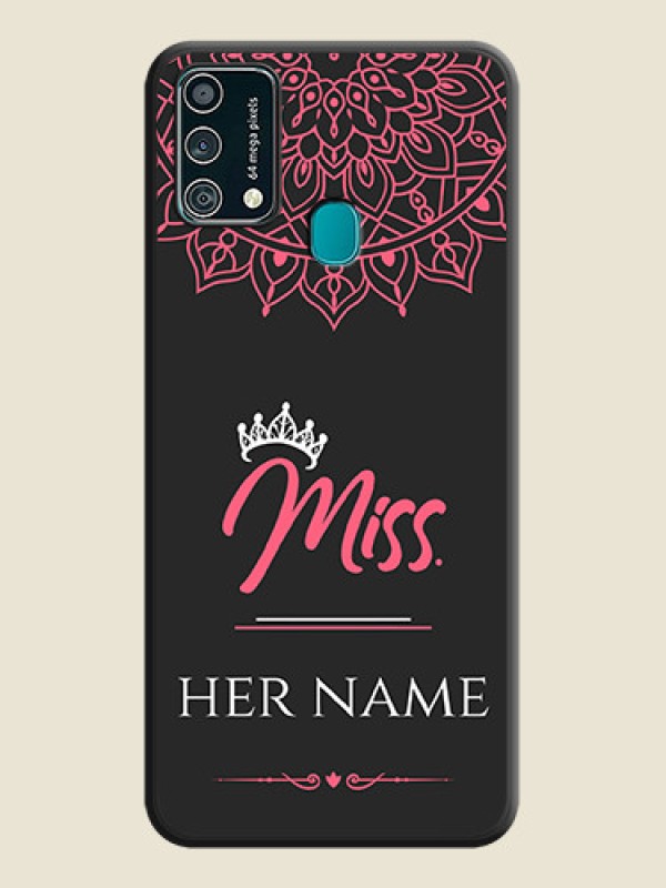 Custom Mrs Name with Floral Design on Space Black Personalized Soft Matte Phone Covers - Galaxy F41 - alternate view