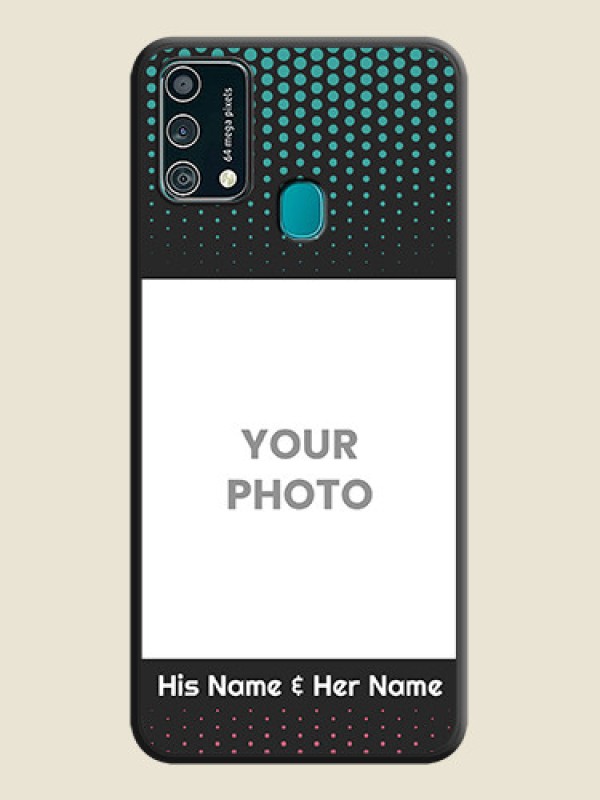Custom Faded Dots with Grunge Photo Frame and Text on Space Black Custom Soft Matte Phone Cases - Galaxy F41 - alternate view