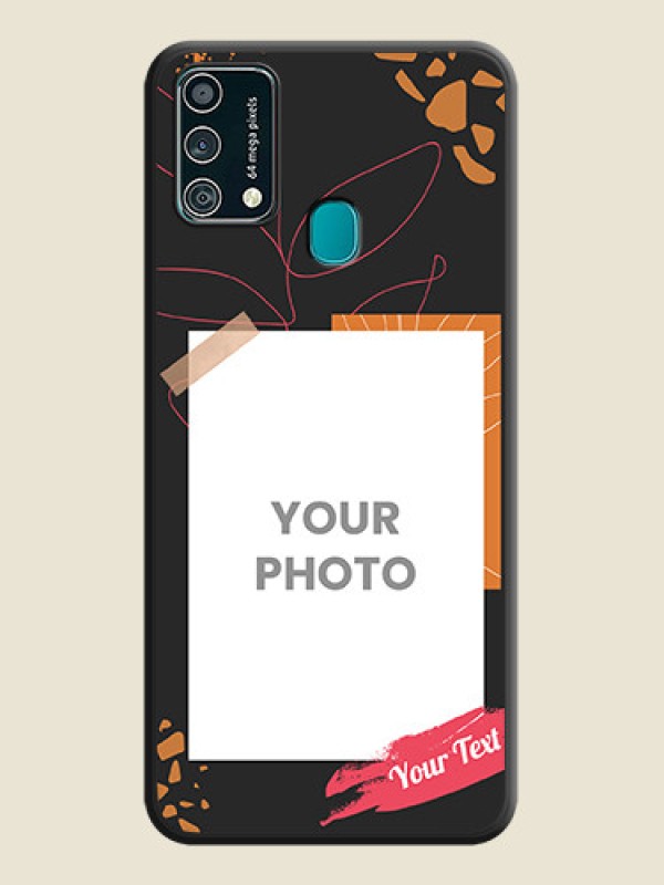 Custom Orange Photo Frame on Space Black Custom Soft Matte Phone Back Cover - Galaxy F41 - alternate view