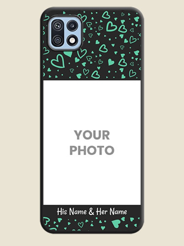 Custom Sea Green Indefinite Love Pattern on Photo on Space Black Soft Matte Mobile Cover - Galaxy F42 5G - alternate view