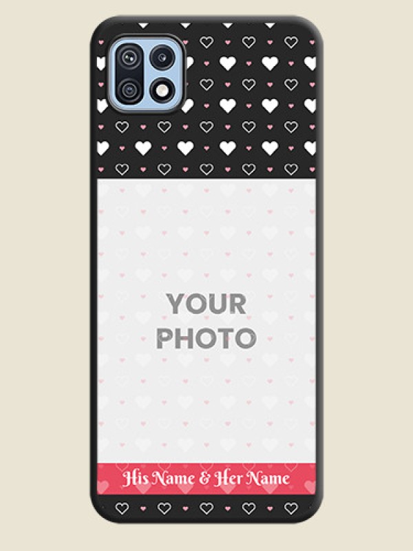 Custom White Color Love Symbols with Text Design on Photo on Space Black Soft Matte Phone Cover - Galaxy F42 5G - alternate view