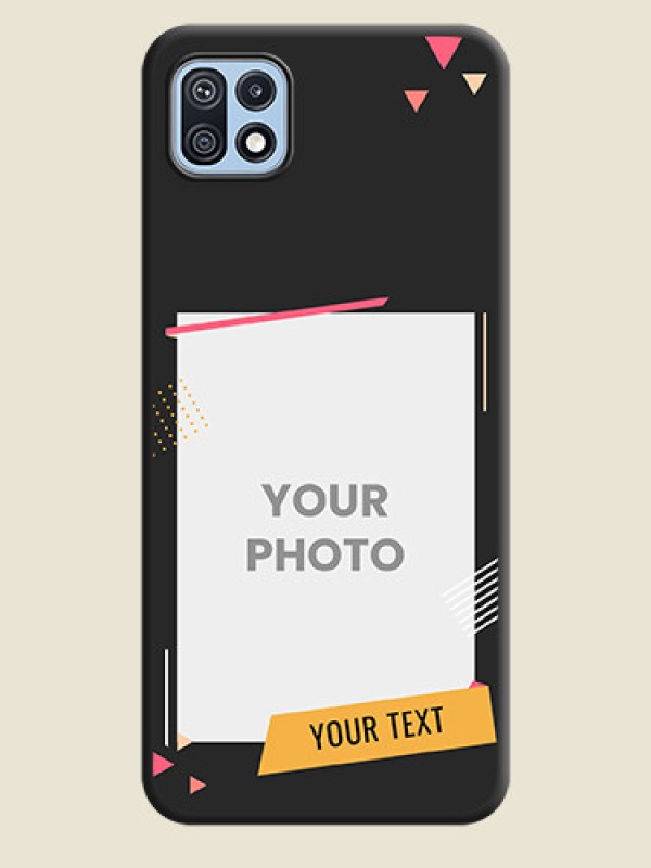 Custom Photo Frame with Triangle Small Dots on Photo on Space Black Soft Matte Back Cover - Galaxy F42 5G - alternate view