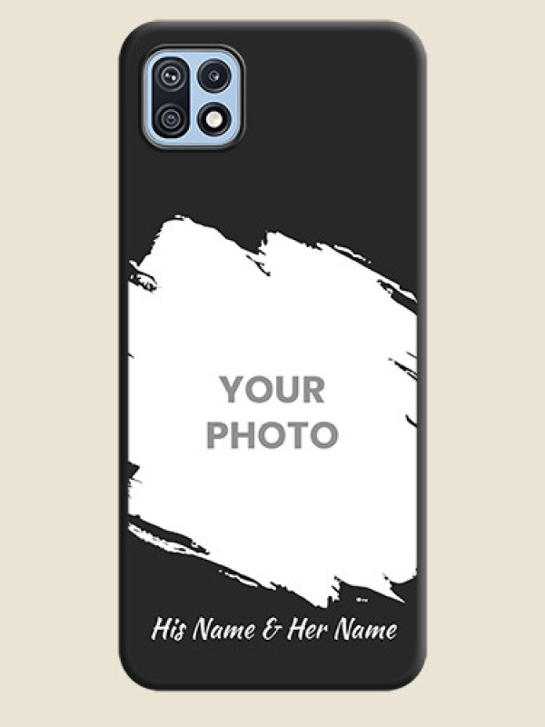 Custom Grunge Brush Strokes on Photo on Space Black Soft Matte Back Cover - Galaxy F42 5G - alternate view