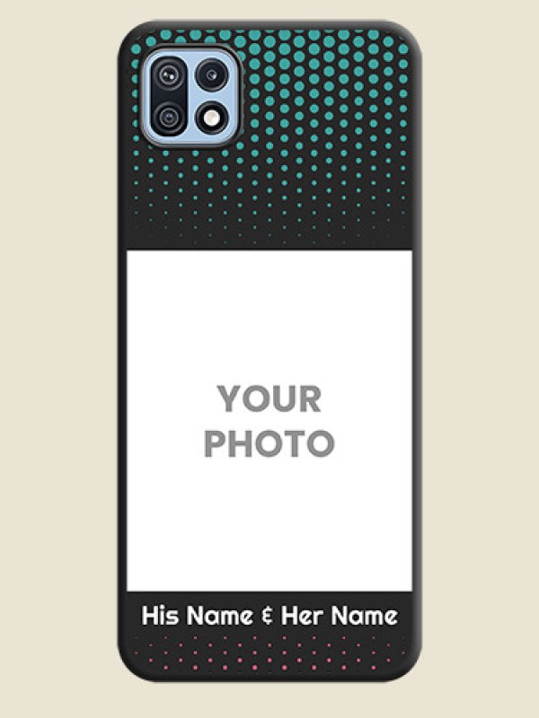 Custom Faded Dots with Grunge Photo Frame and Text on Space Black Custom Soft Matte Phone Cases - Galaxy F42 5G - alternate view