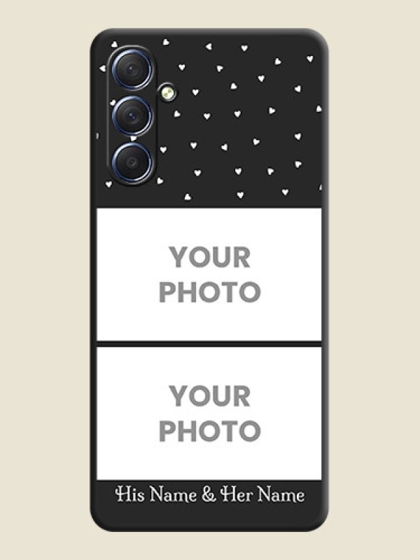 Custom Miniature Love Symbols with Name on Space Black Custom Soft Matte Back Cover - Galaxy F54 5G - alternate view