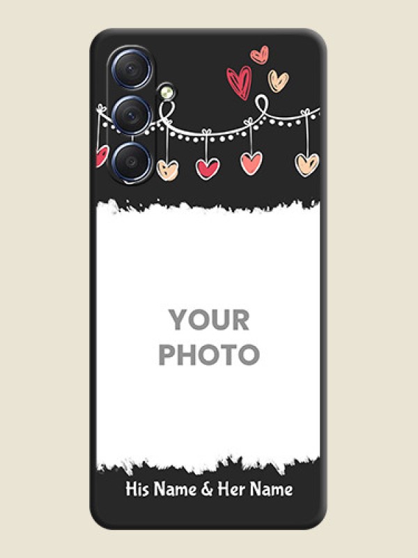 Custom Pink Love Hangings with Name on Space Black Custom Soft Matte Phone Cases - Galaxy F54 5G - alternate view