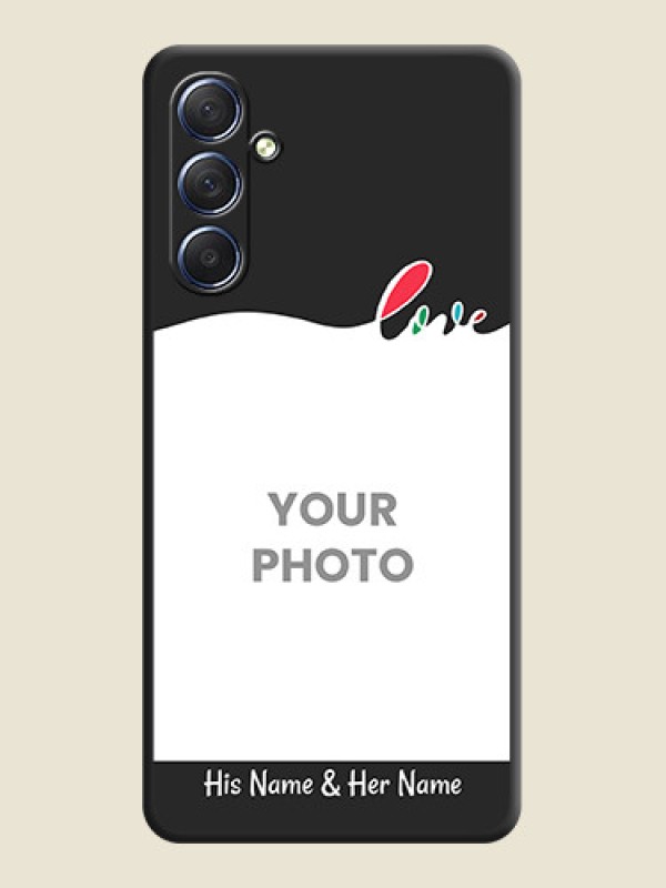 Custom Fall in Love Pattern with Picture - Photo on Space Black Soft Matte Mobile Case - Galaxy F54 5G - alternate view