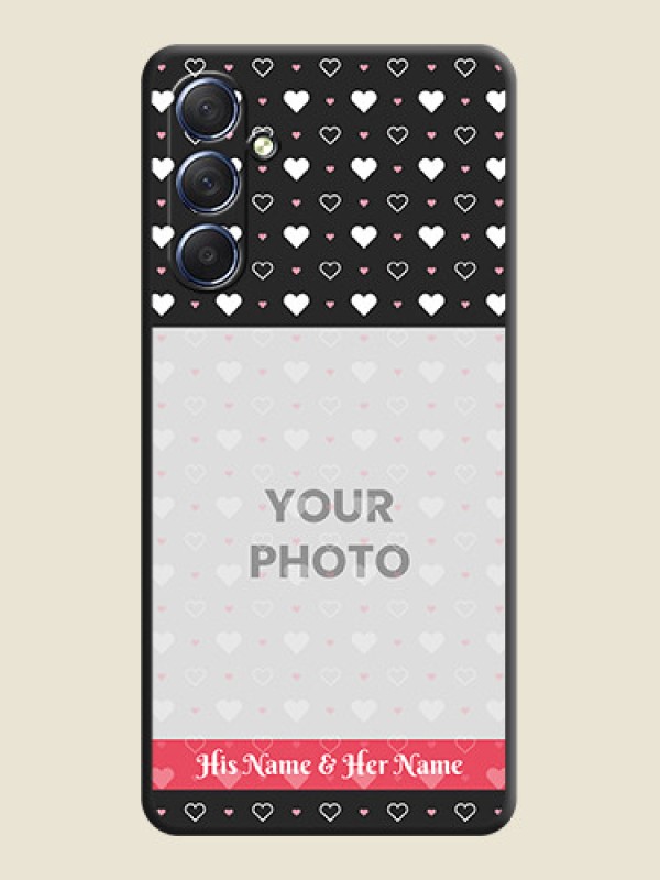 Custom White Color Love Symbols with Text Design - Photo on Space Black Soft Matte Phone Cover - Galaxy F54 5G - alternate view